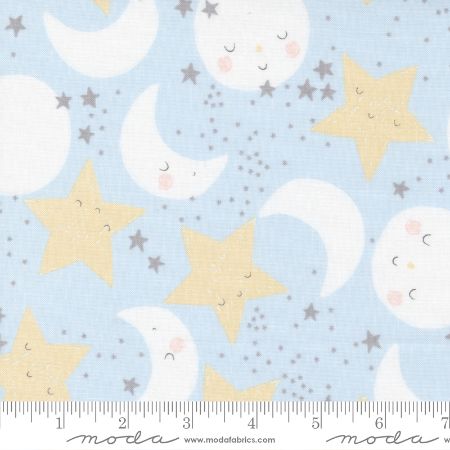 D is for Dream - Flannel Blue Star and Moon Faces