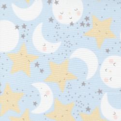 D is for Dream - Flannel Blue Star and Moon Faces - More Details