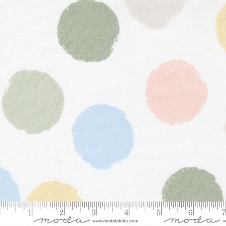 D is for Dream - Flannel White Large Polka Dot