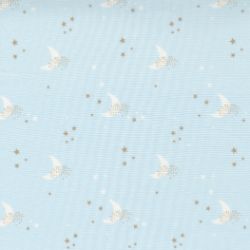 Little Ducklings Moon Print Baby Pastel Nursery Blender Stars Moon - Blue - More Details