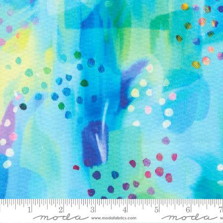 Gradients Auras - Watercolor Collage Dots Turquoise