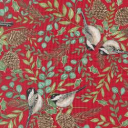 Holidays At Home - Berry Red Chickadee And Greenery - More Details