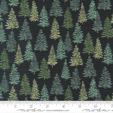 Holidays At Home - Charcoal Black Evergreen Forest
