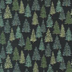 Holidays At Home - Charcoal Black Evergreen Forest - More Details
