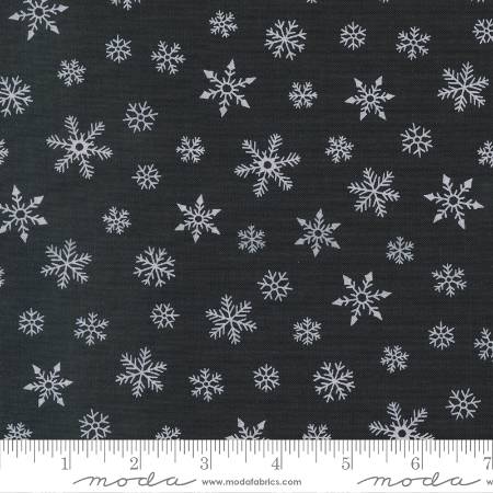 Holidays At Home - Charcoal Black Snowflakes All Over