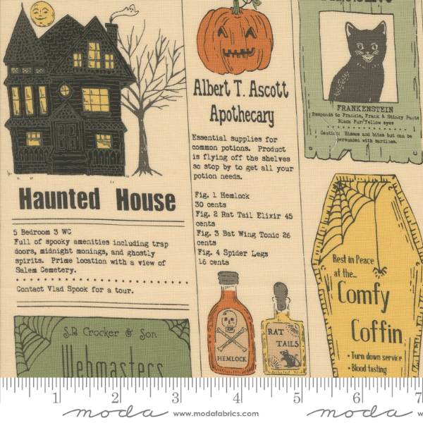 Home Sweet Haunt - Bone Vintage Newspaper
