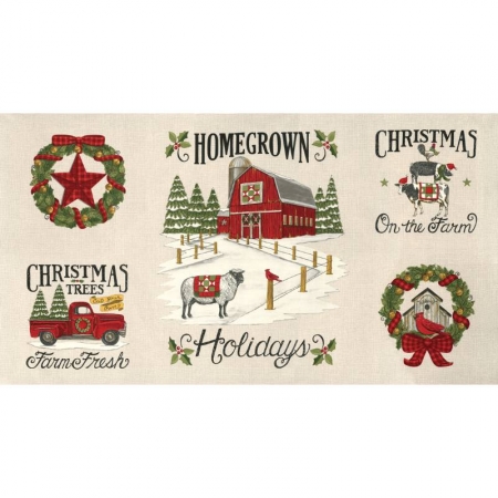 Homegrown Holidays -  Winter White Panel