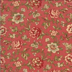 La Rose Rouge Collection Perpetue Roche Rouge Red Cream Yardage Designed by French General for Moda Fabrics 100/% Cotton #13887 22