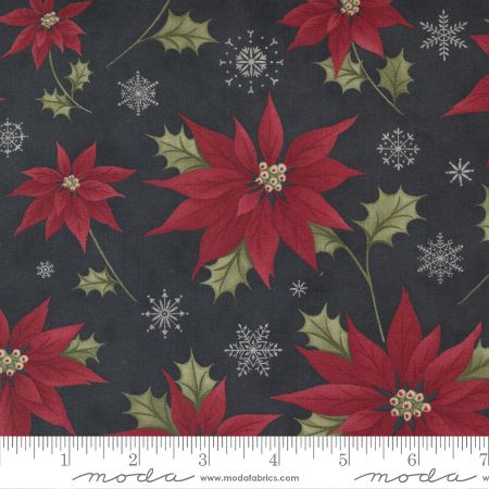 Poinsettia Plaza - Ebony Festive Floral