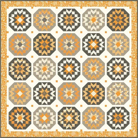 Harvest Moon - Quilt Kit featuring Pumpkins and Blossoms by Fig Tree & Co.