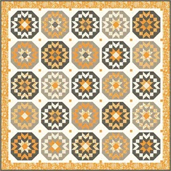 Harvest Moon - Quilt Kit featuring Pumpkins and Blossoms by Fig Tree & Co. - More Details