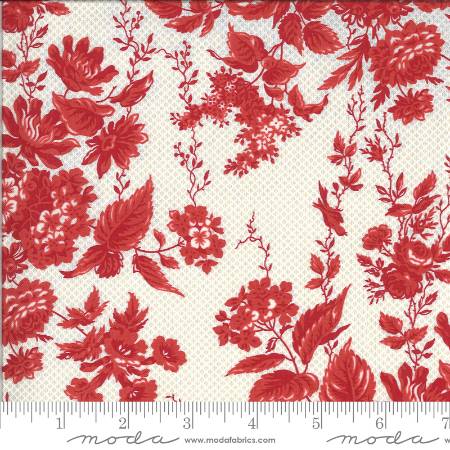 Roselyn - Floral Taupe Red