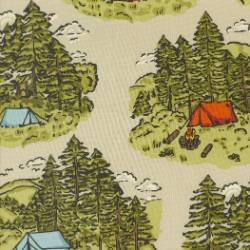 The Great Outdoors - Vintage Camping Landscape and Nature Tents Camping Fire Sand - More Details