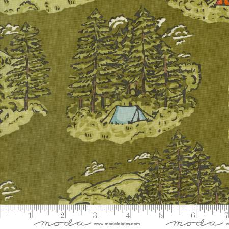 The Great Outdoors - Vintage Camping Landscape and Nature Tents Camping Fire Forest