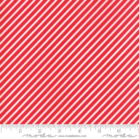 Vintage Holiday - Flannel  Red Bias Candy Stripe - SAVE 25% During our BLOWOUT SALE!