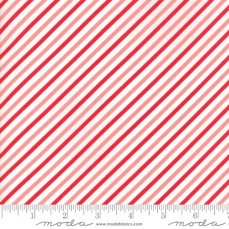 Vintage Holiday - Flannel  Red and Pink Bias Candy Stripe - SAVE 25% During our BLOWOUT SALE!