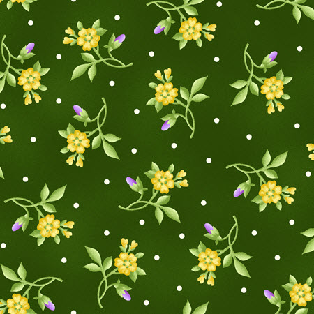 Emma's Garden - Green Little Flowers
