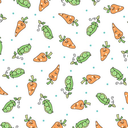 Lil' One Flannel Too - White Peas & Carrots