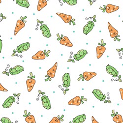 Lil' One Flannel Too - White Peas & Carrots - More Details