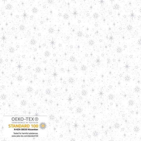 Frosty Snowflake - White/Silver Tiny Stars