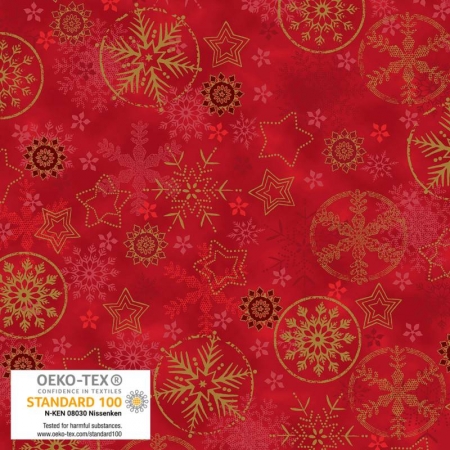 Frosty Snowflake - Red/Gold Big Snowflakes