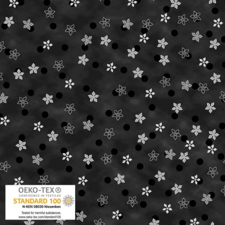 Frosty Snowflake - Black/Silver Poinsettia