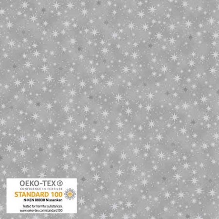 Stof Star Sprinkle - Grey Silver Small Stars