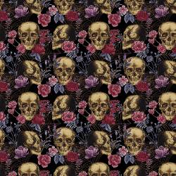 Bones Collection - Black Skulls and Flowers - More Details