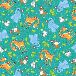 Baby Love - Teal Tossed Animals - More Details