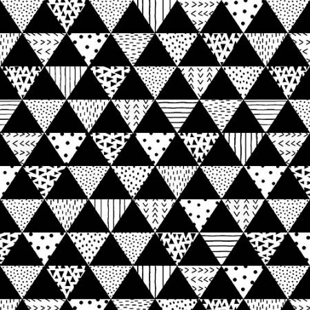 Black & White - with a Touch of Bright - Black and White Patterned and Triangles