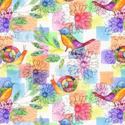 Color My World - Multi Watercolor Tossed Motifs - More Details