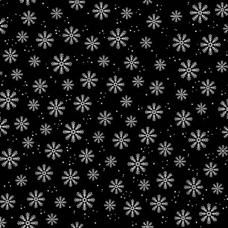Merry Town - Black Tossed Snowflakes
