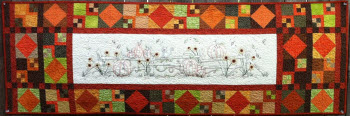 Along the Fence Table Runner for Machine Embroidery