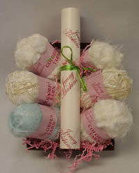Faux Knitting Kit - White and Turquoise